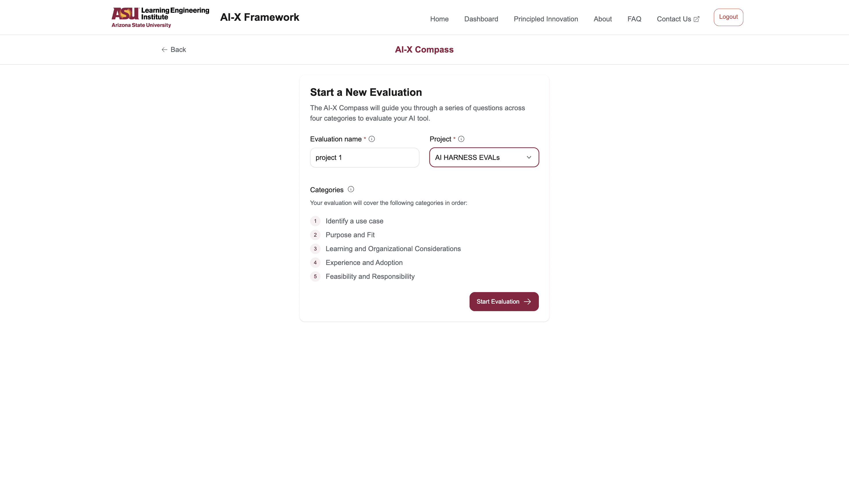 Starting a Compass evaluation