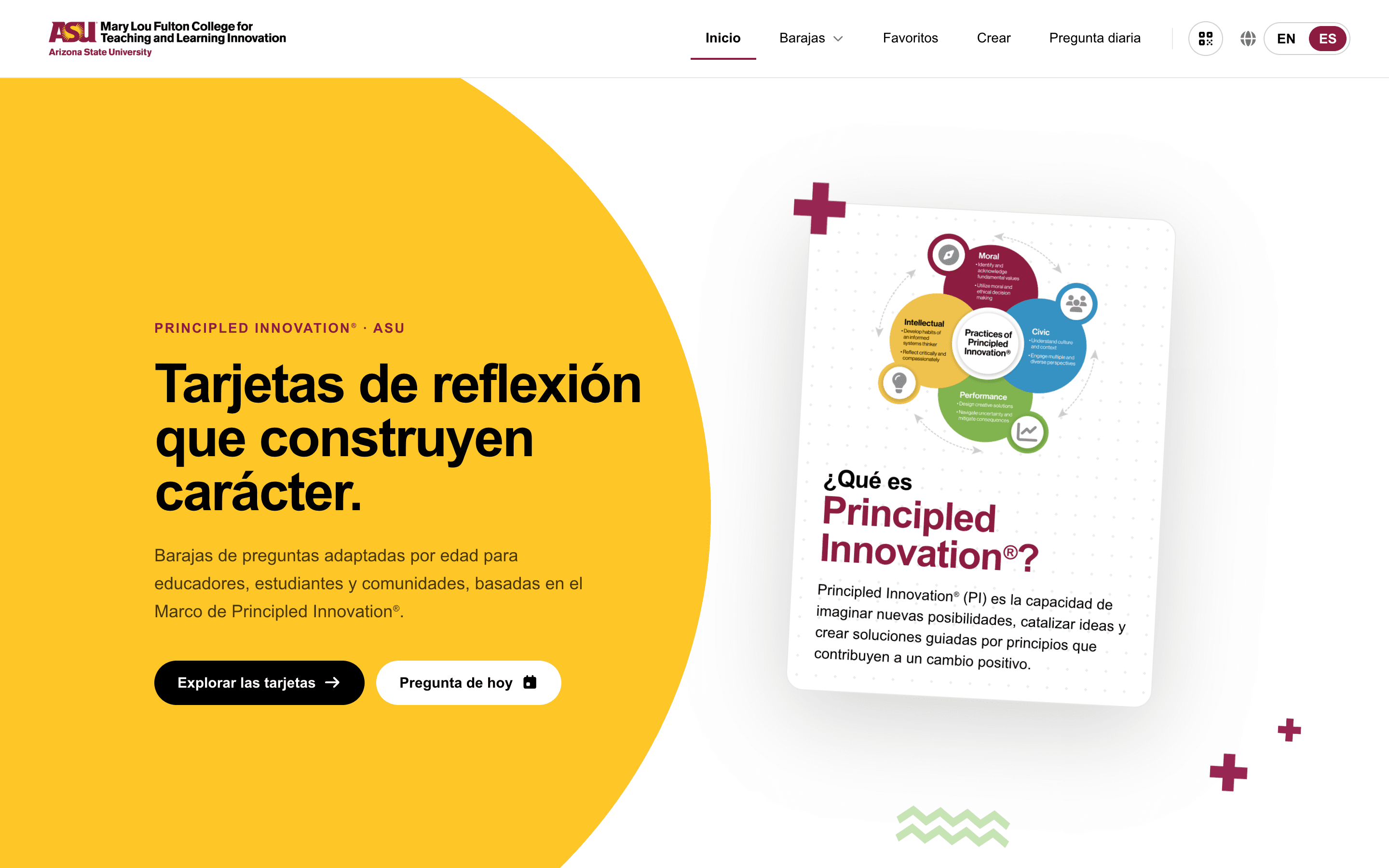 The home page in Spanish