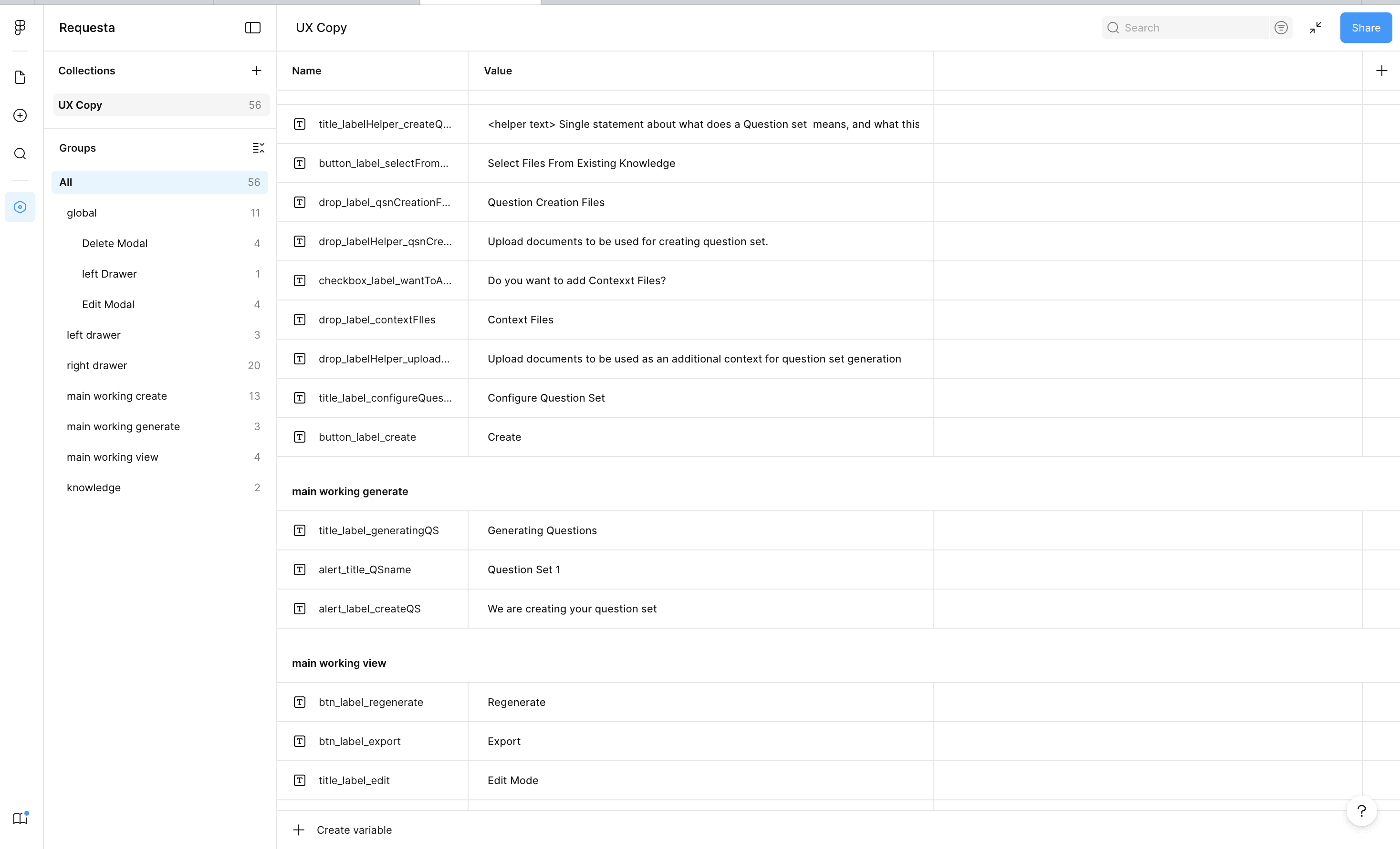 UX copy as variables