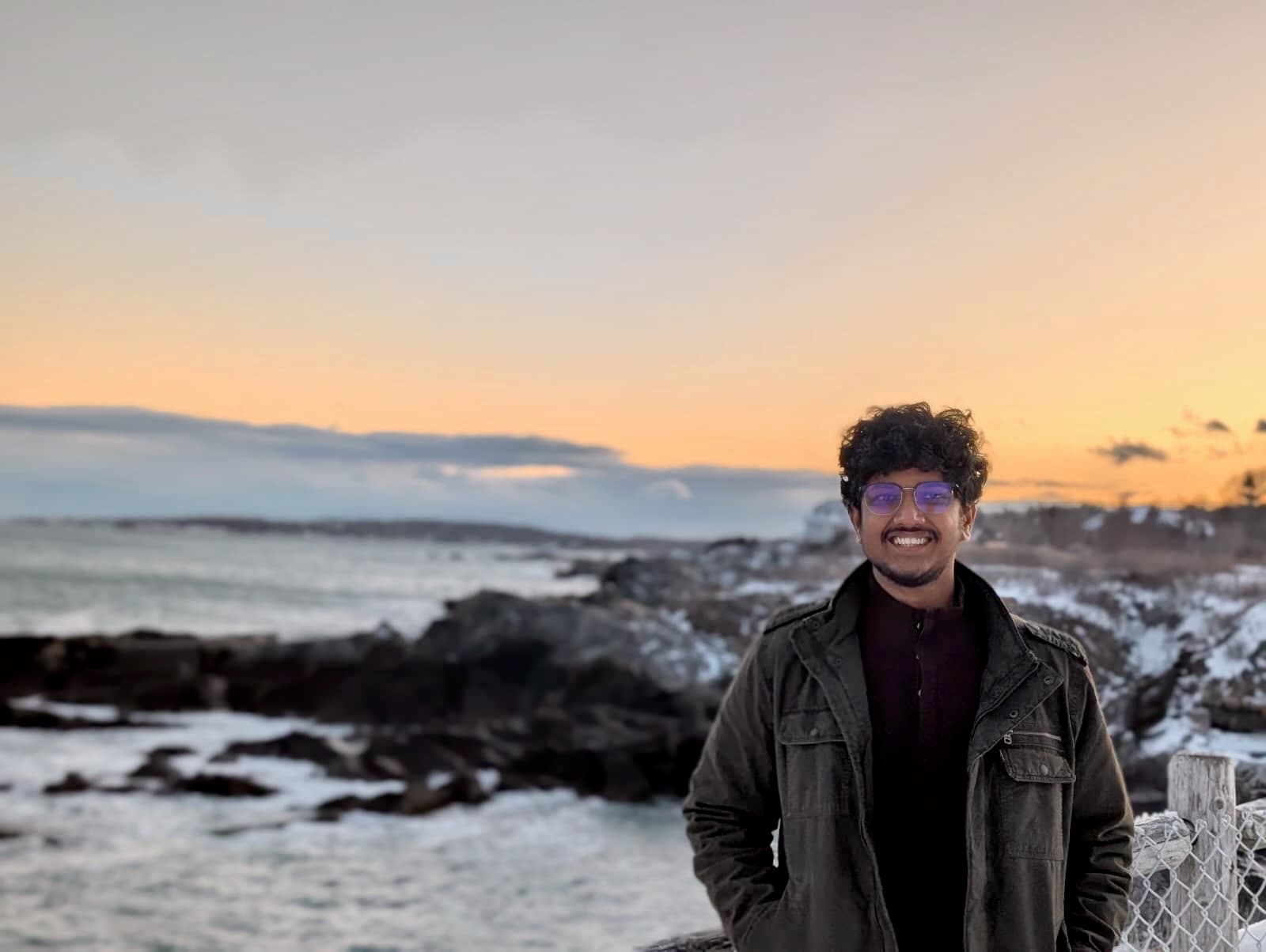 Nishad at a lighthouse in South Portland, Maine